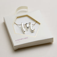 Personalized Initial Letter Pendant Gold Dipped Necklace – Gold & Silver Alphabet Charm Jewelry