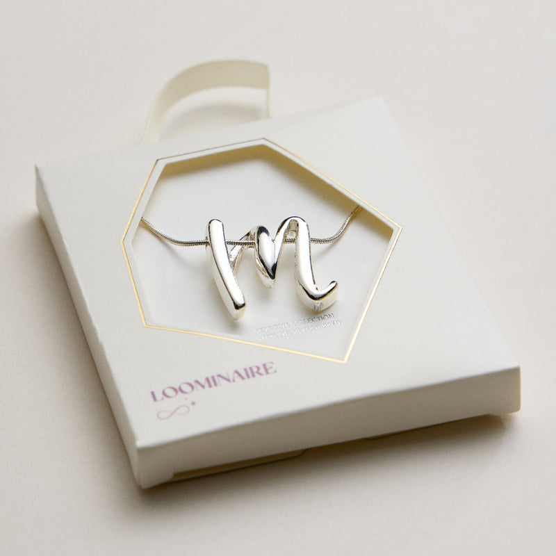 Personalized Initial Letter Pendant Gold Dipped Necklace – Gold & Silver Alphabet Charm Jewelry