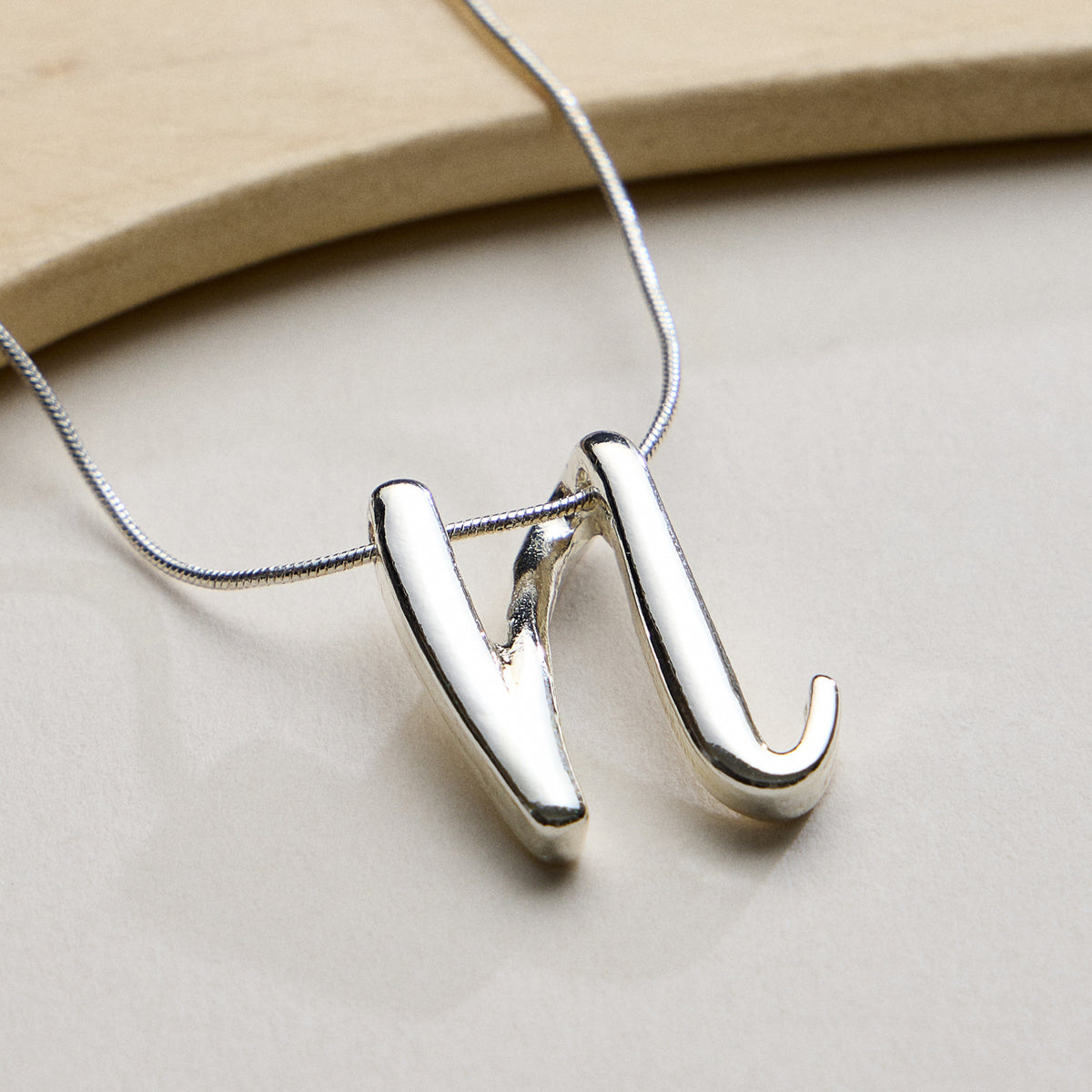 Personalized Initial Letter Pendant Gold Dipped Necklace – Gold & Silver Alphabet Charm Jewelry