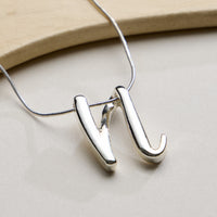 Personalized Initial Letter Pendant Gold Dipped Necklace – Gold & Silver Alphabet Charm Jewelry