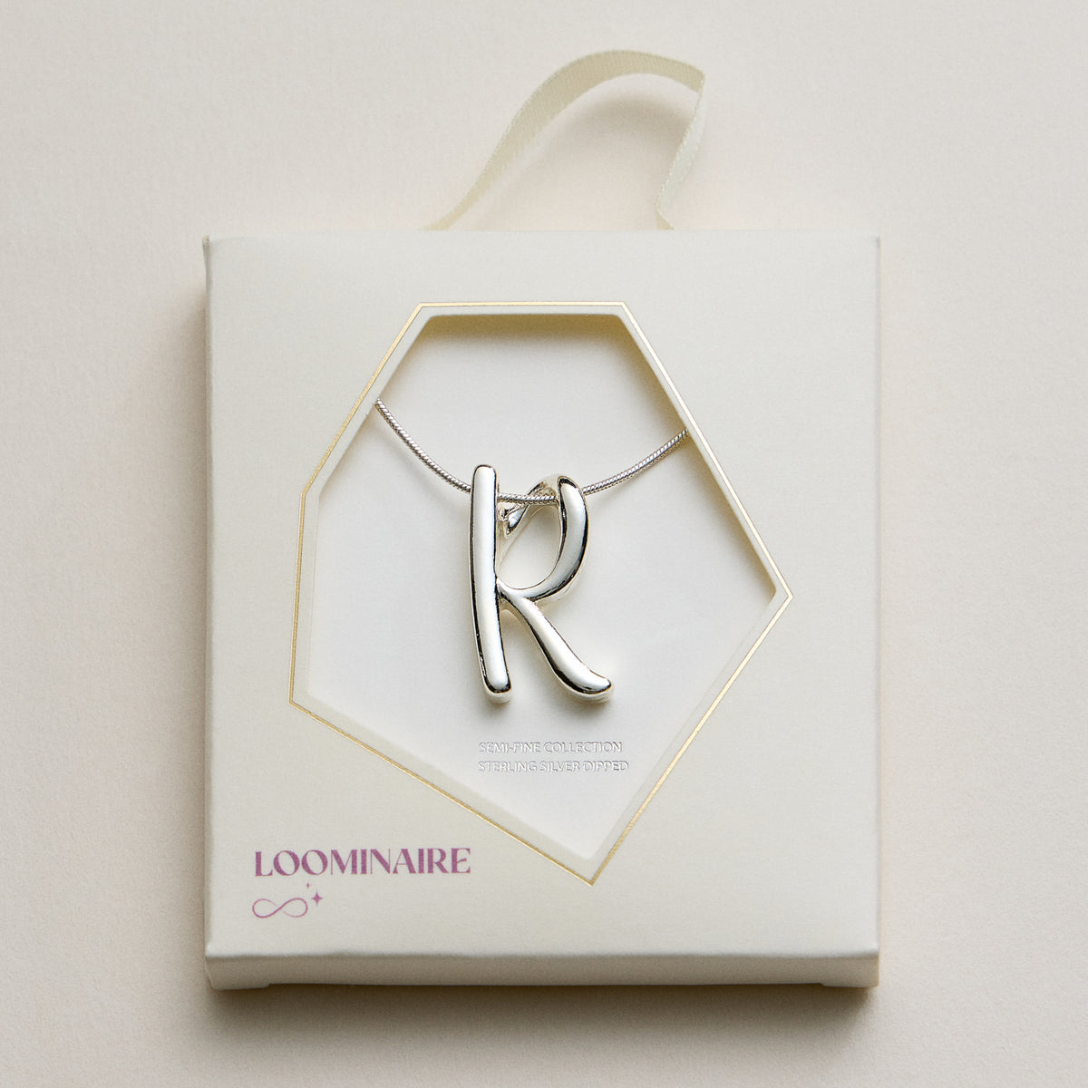 Personalized Initial Letter Pendant Gold Dipped Necklace – Gold & Silver Alphabet Charm Jewelry