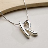 Personalized Initial Letter Pendant Gold Dipped Necklace – Gold & Silver Alphabet Charm Jewelry
