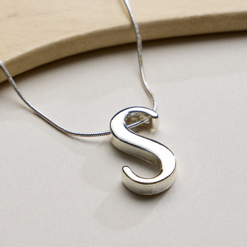 Personalized Initial Letter Pendant Gold Dipped Necklace – Gold & Silver Alphabet Charm Jewelry