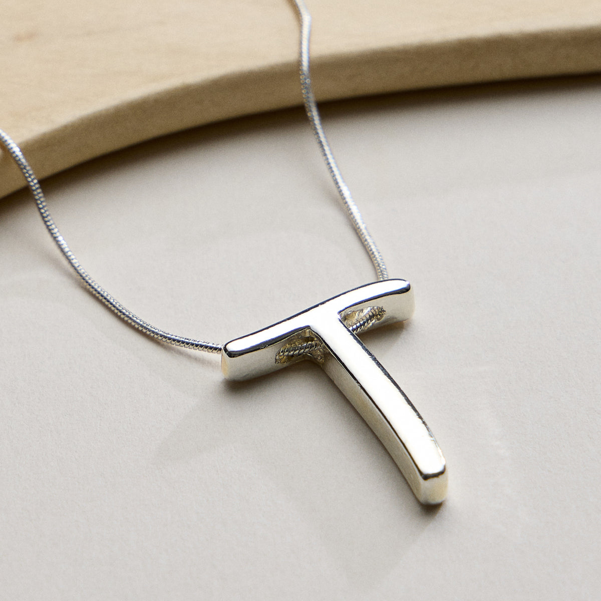 Personalized Initial Letter Pendant Gold Dipped Necklace – Gold & Silver Alphabet Charm Jewelry