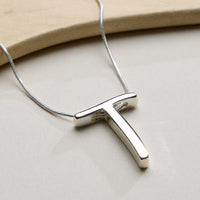 Personalized Initial Letter Pendant Gold Dipped Necklace – Gold & Silver Alphabet Charm Jewelry