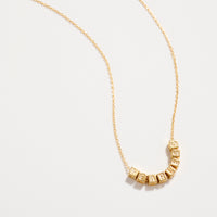 Gold Dipped “Fearless” Cube Letter Necklace – 18K Gold Dipped Inspirational Word Necklace, Adjustable Dainty Chain