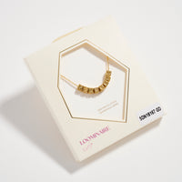Gold Dipped “Fearless” Cube Letter Necklace – 18K Gold Dipped Inspirational Word Necklace, Adjustable Dainty Chain