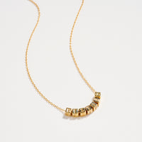 Gold Dipped BESTIES Cube Letter Necklace – Minimalist Chain Pendant, Semi-Fine Jewelry