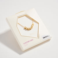 Gold Dipped BESTIES Cube Letter Necklace – Minimalist Chain Pendant, Semi-Fine Jewelry