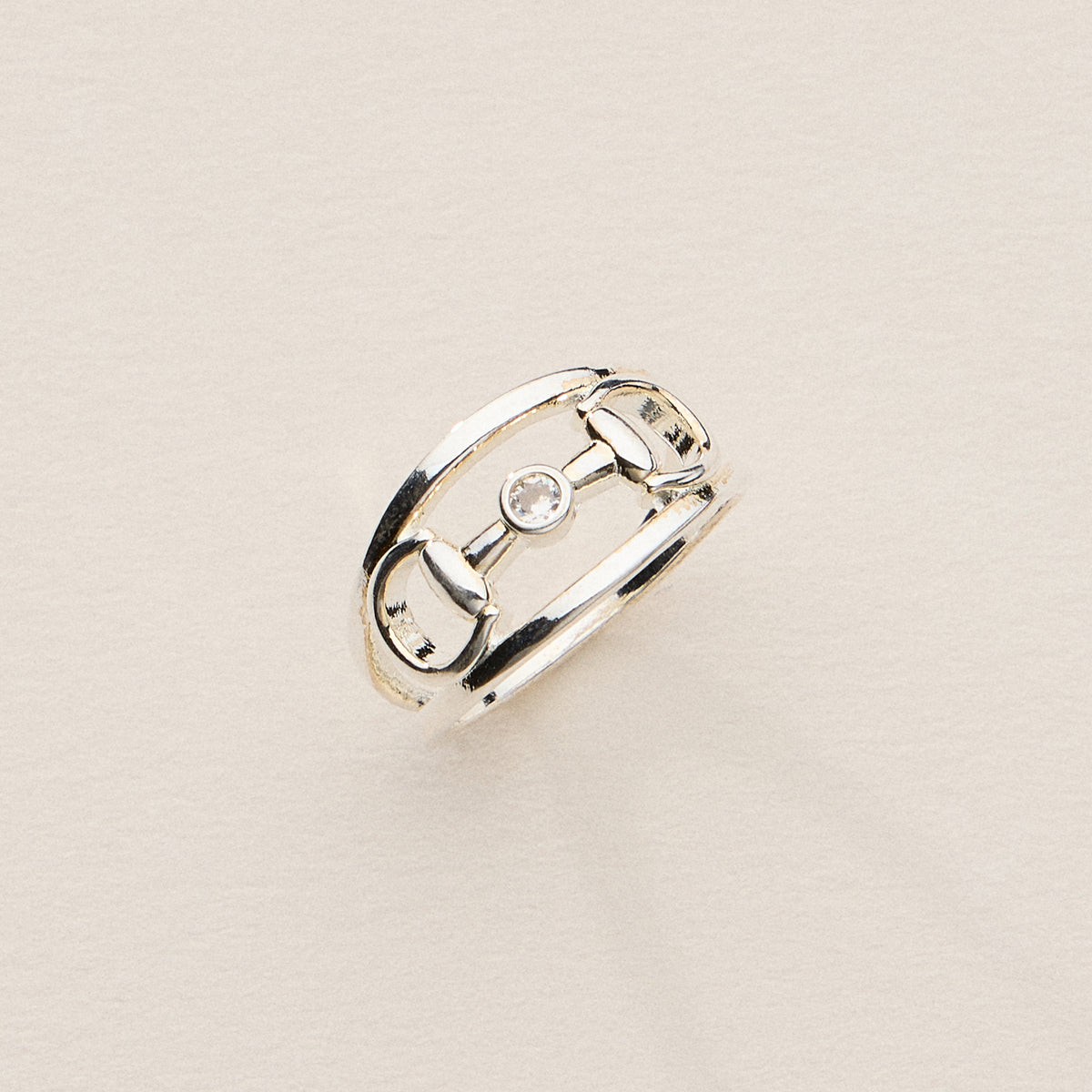 Double Band CZ Bit Ring – 18K Gold Dipped