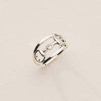 Double Band CZ Bit Ring – 18K Gold Dipped