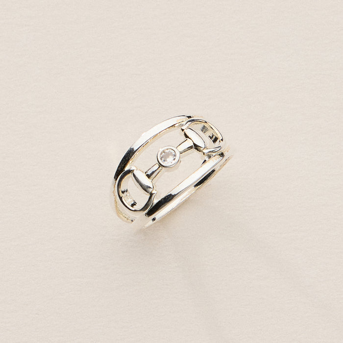 Double Band CZ Bit Ring – 18K Gold Dipped