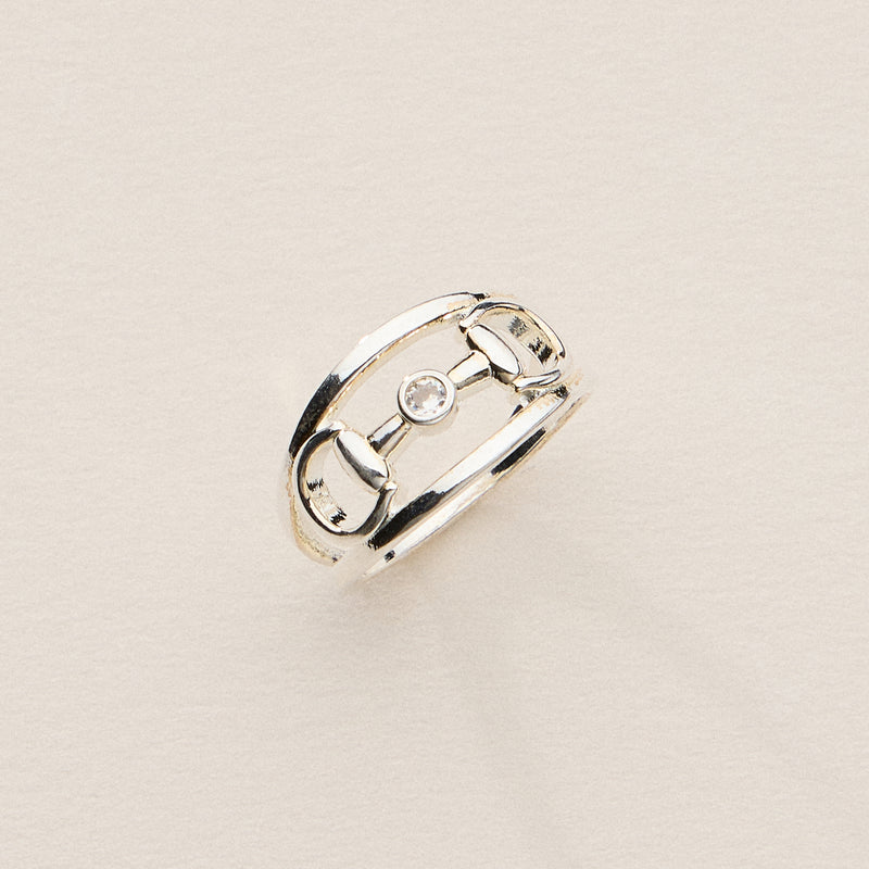 Double Band CZ Bit Ring – 18K Gold Dipped