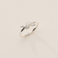 Gold Knot Ring with CZ Pave - 18K Gold Dipped