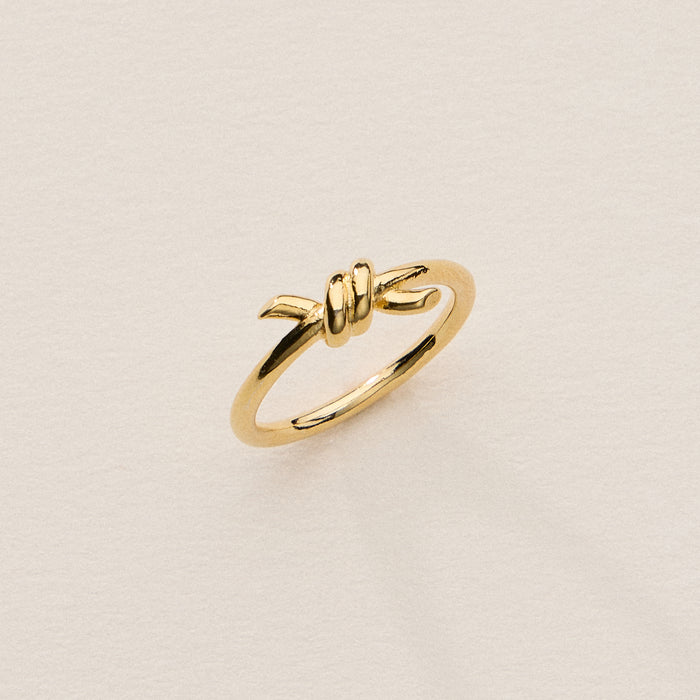 Gold Knot Ring Minimalist Design - 18K Gold Dipped