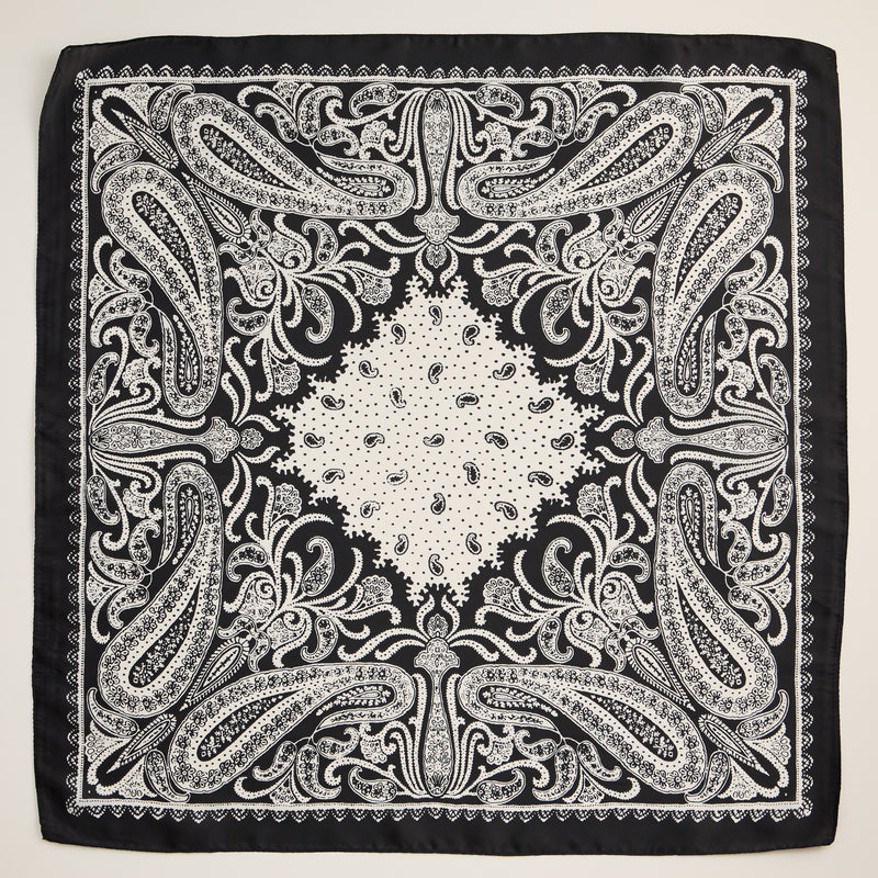 Paisley Bandana Scarf – Silk Texture Square Handkerchief for Men & Women