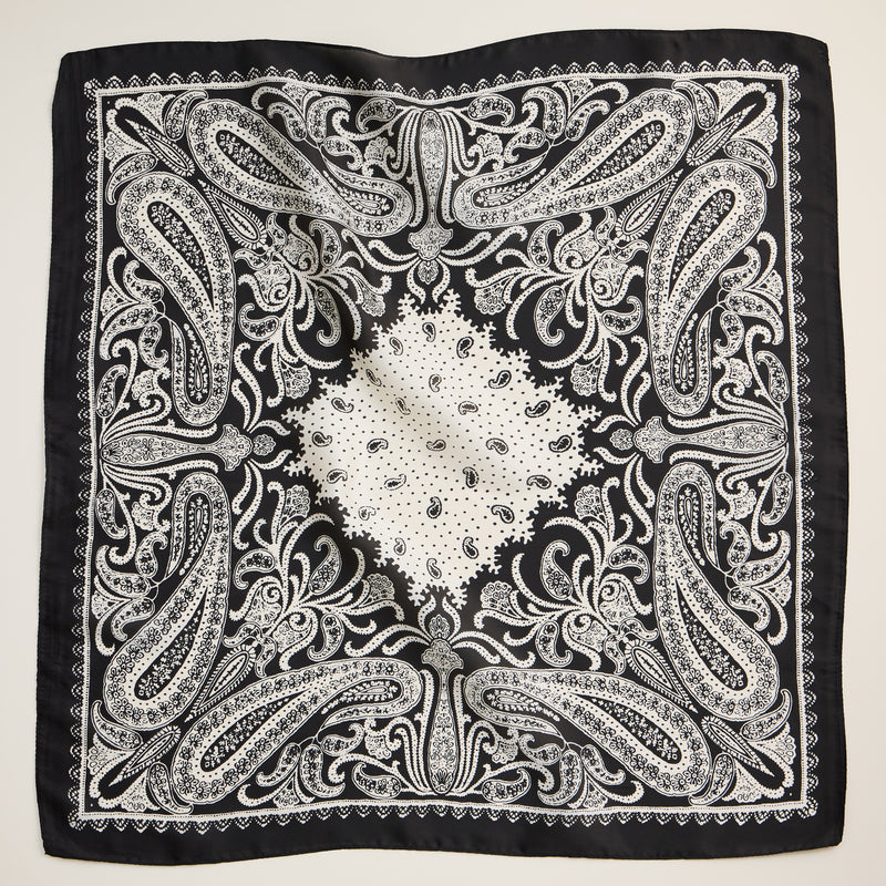 Paisley Bandana Scarf – Silk Texture Square Handkerchief for Men & Women