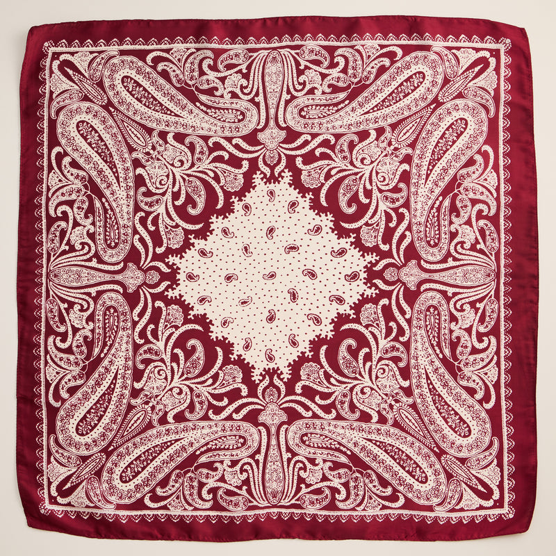 Paisley Bandana Scarf – Silk Texture Square Handkerchief for Men & Women