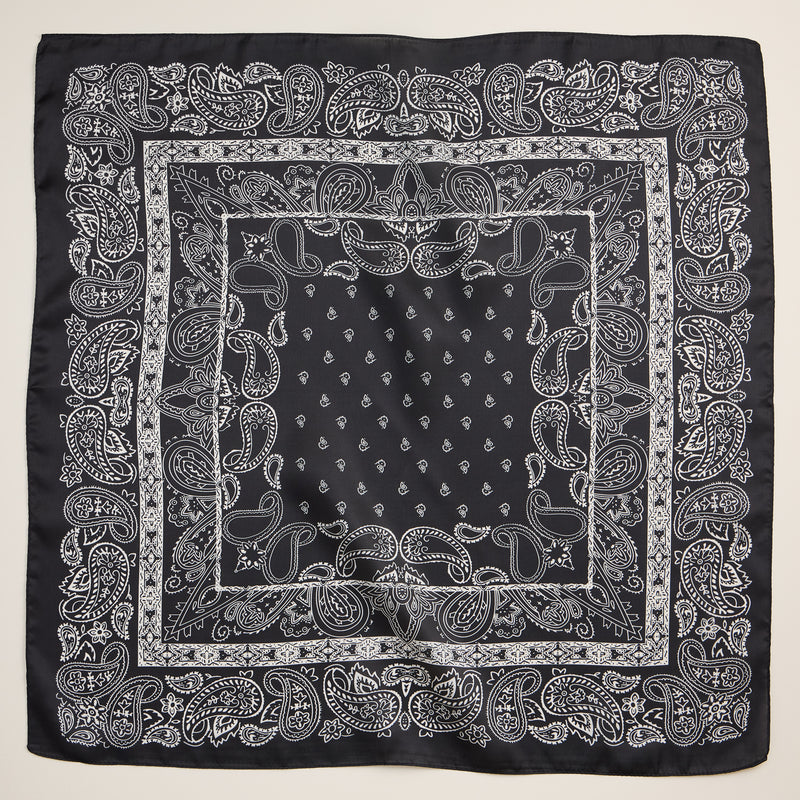 Classic Paisley Bandana Scarf – Silk Texture Square Scarf for Men & Women