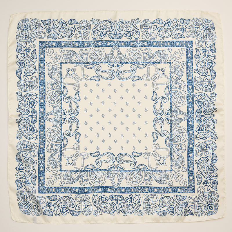 Classic Paisley Bandana Scarf – Silk Texture Square Scarf for Men & Women
