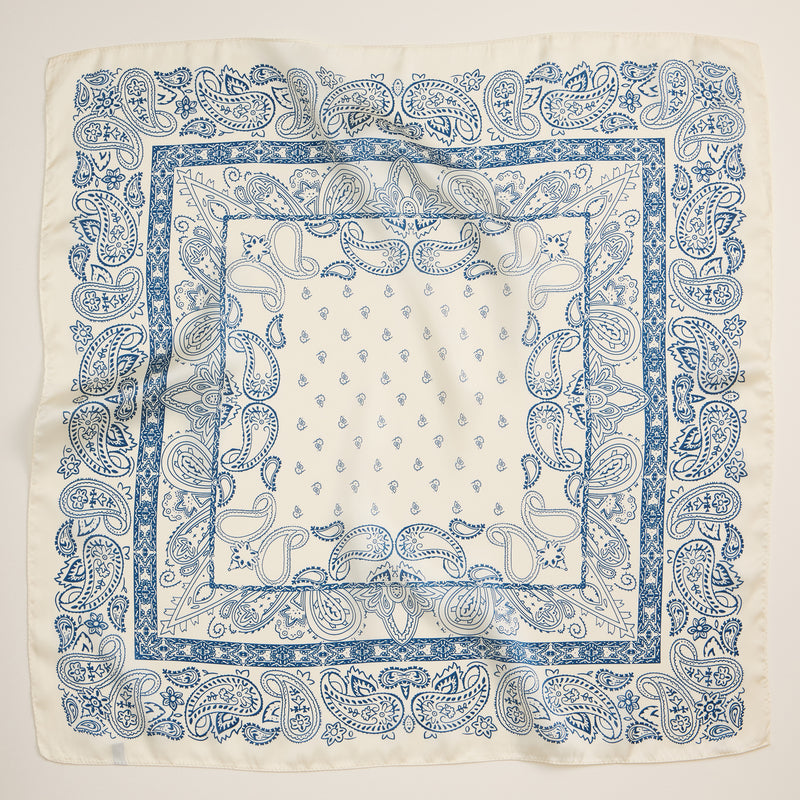 Classic Paisley Bandana Scarf – Silk Texture Square Scarf for Men & Women