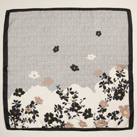 Minimalist Floral Print Scarf – Silk Texture Square Scarf for Chic Styling