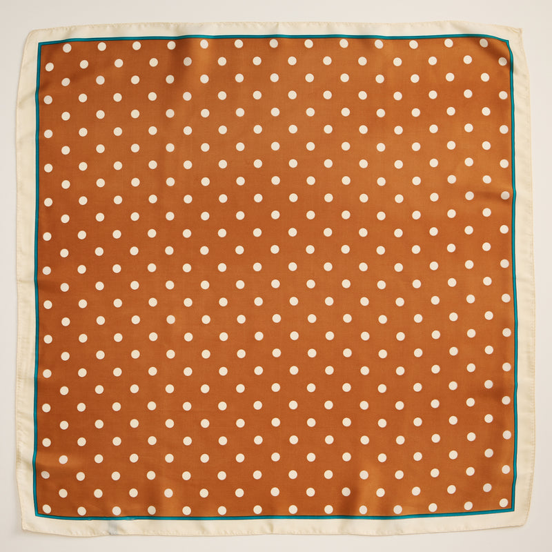 Classic Polka Dot Scarf – Vintage-Inspired Square Scarf with Silk Texture