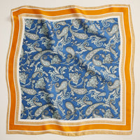 Retro Paisley Print Scarf – Classic Silk-Feel Square Scarf for a Timeless Look