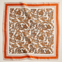 Retro Paisley Print Scarf – Classic Silk-Feel Square Scarf for a Timeless Look