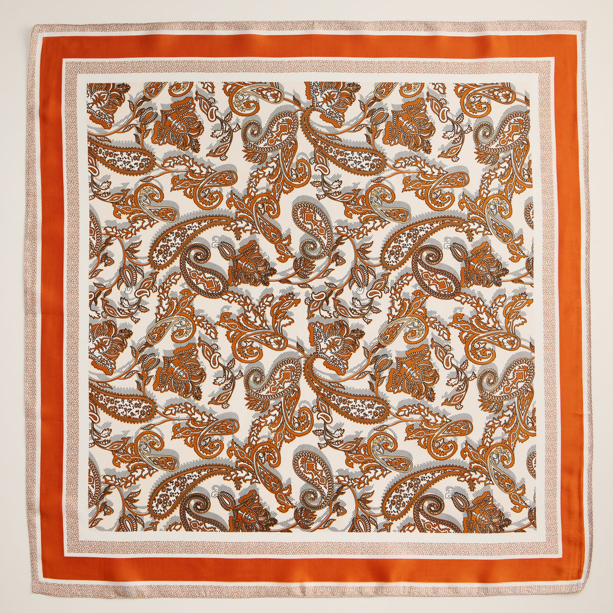 Retro Paisley Print Scarf – Classic Silk-Feel Square Scarf for a Timeless Look