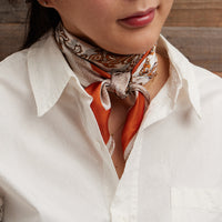 Retro Paisley Print Scarf – Classic Silk-Feel Square Scarf for a Timeless Look