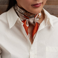 Retro Paisley Print Scarf – Classic Silk-Feel Square Scarf for a Timeless Look
