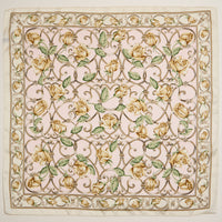 Baroque Rose Print Scarf – Elegant Floral Silk-Feel Square Scarf