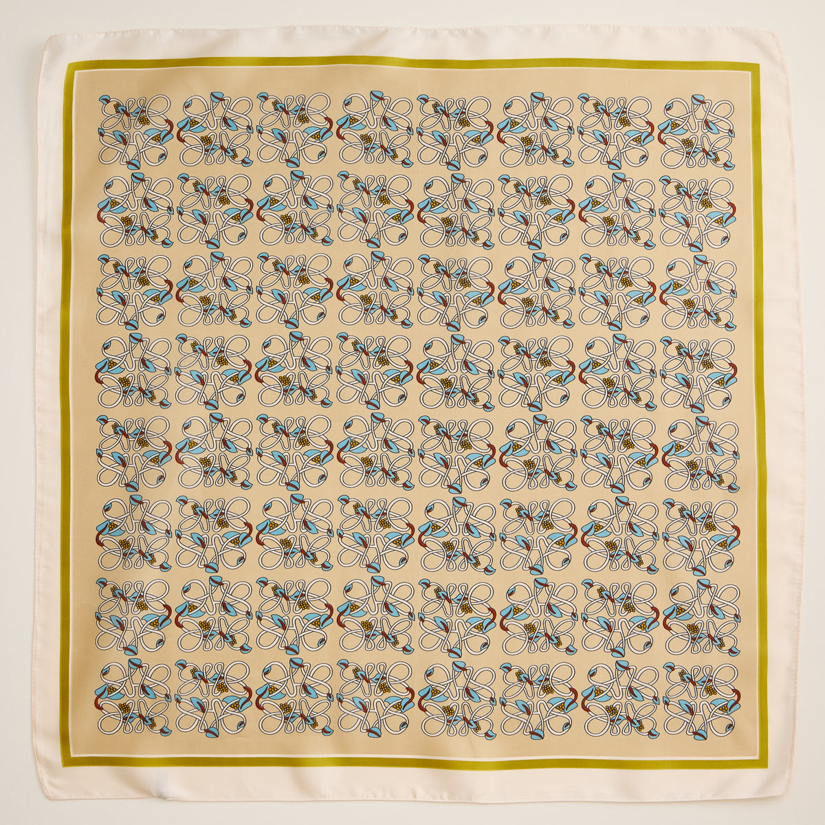 Geometric Pattern Square Scarf – Stylish Silk-Feel Scarf