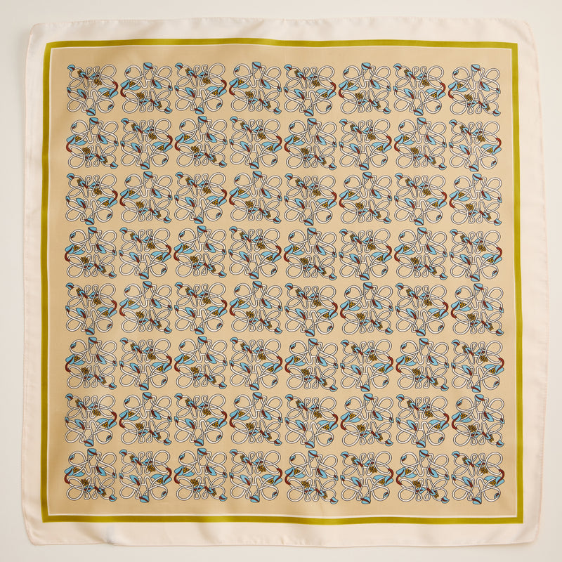 Geometric Pattern Square Scarf – Stylish Silk-Feel Scarf