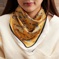 Geometric Pattern Square Scarf – Stylish Silk-Feel Scarf