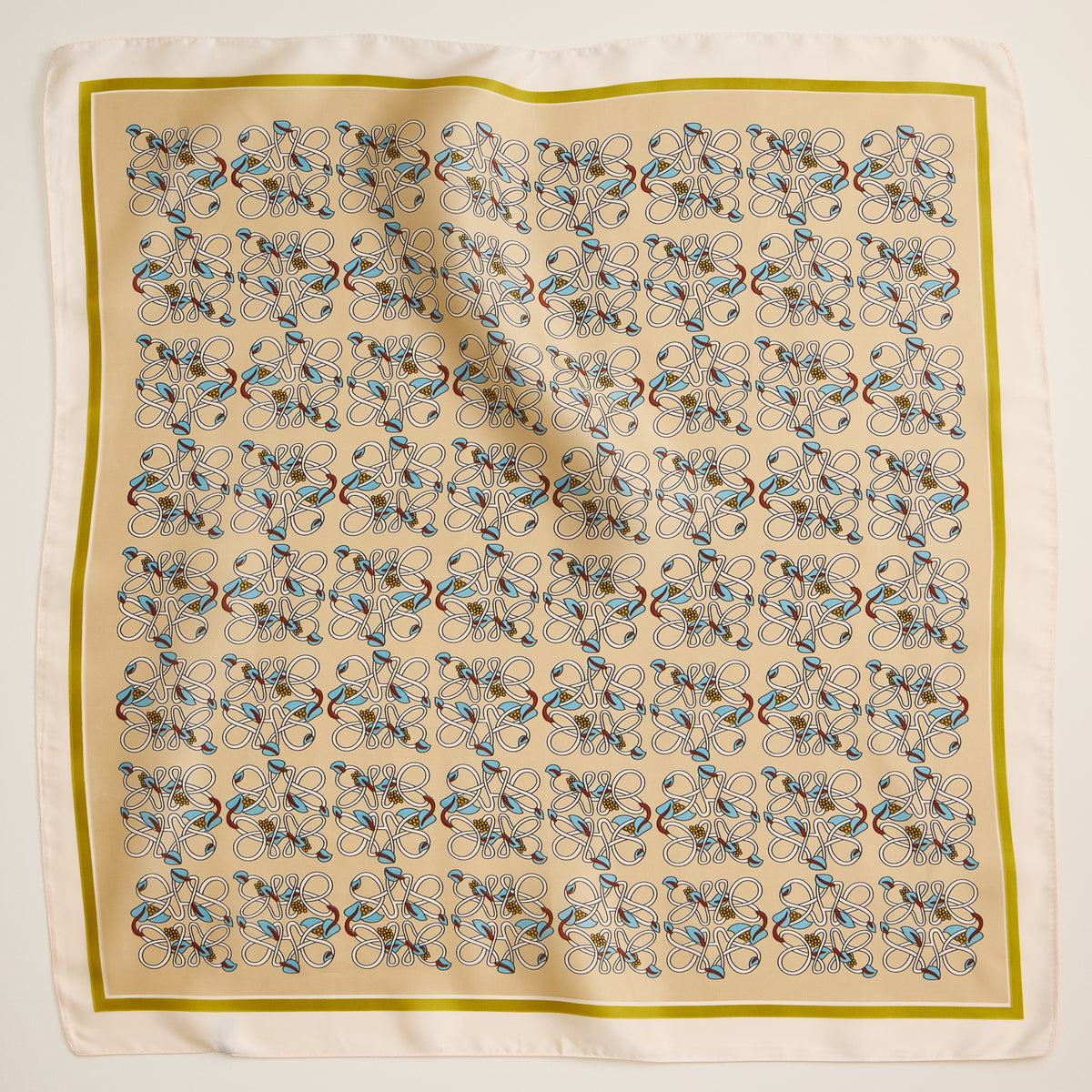 Geometric Pattern Square Scarf – Stylish Silk-Feel Scarf