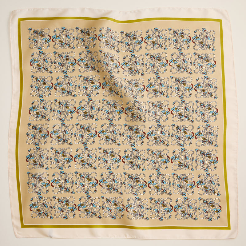 Geometric Pattern Square Scarf – Stylish Silk-Feel Scarf