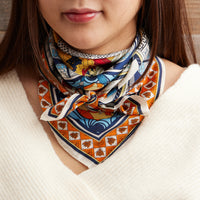 Architectural Print Silk-Feel Scarf – Bold & Artistic Square Scarf