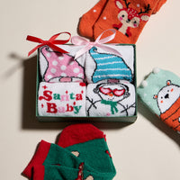 Cozy Holiday Socks Gift Set with Gnome and Snowman