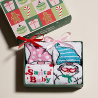 Cozy Holiday Socks Gift Set with Gnome and Snowman