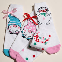 Cozy Holiday Socks Gift Set with Gnome and Snowman