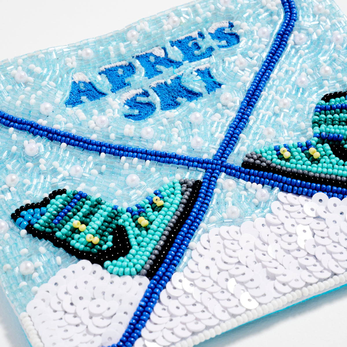 Seed Beaded Ski Boots Coin Pouch | Après Ski Zip Pouch
