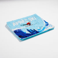 Seed Beaded Skier Coin Pouch | Après Ski Zip Pouch