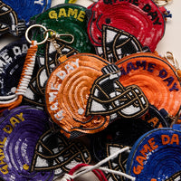 Game Day Beaded Helmet Keychain Pouch – Team Colors