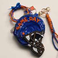 Game Day Beaded Helmet Keychain Pouch – Team Colors