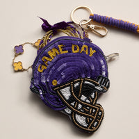 Game Day Beaded Helmet Keychain Pouch – Team Colors