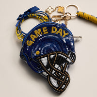 Game Day Beaded Helmet Keychain Pouch – Team Colors