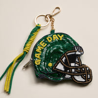 Game Day Beaded Helmet Keychain Pouch – Team Colors