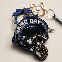 Game Day Beaded Helmet Keychain Pouch – Team Colors
